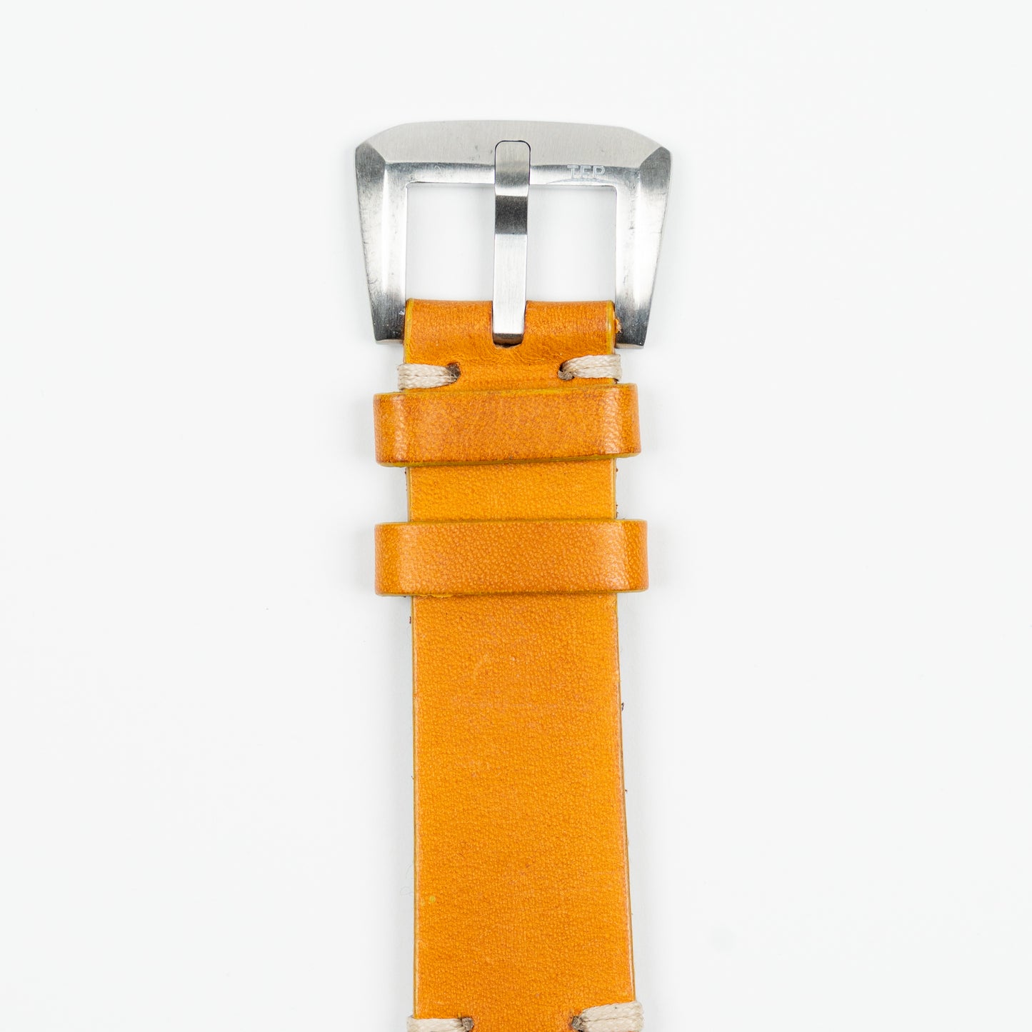 Cinturino Vintage in pelle - Giallo ocra