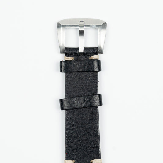 Vintage Leather Strap - Black/Sand