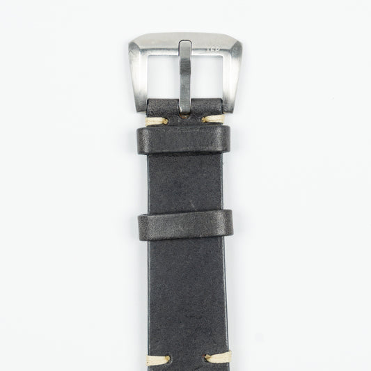 Vintage Leather Strap - Silver